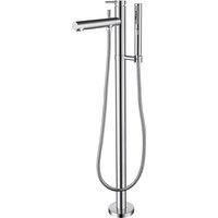 Vurtu Braughing Floor Mounted Bath Shower Filler 1 4 Turn Single Lever Ceramic Disc High Low Water Pressure 956 h X 115 w chrome 413801