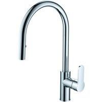 Vurtu Aphrodite C Shape Pull Out Single Lever Tap 416 h X 107 w Chrome 492904, Silver