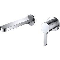 Vurtu Datchworth Soft Square Spout Wall Mounted Basin/ Bath Filler - Chrome, Silver