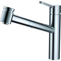 Vurtu Datchworth Pull Out Single Lever Tap 244 h X 285 w Chrome 502901, Silver