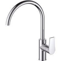 Vurtu Anstey C Shape Single Lever Tap 370 h X 111 w Chrome 592101, Silver