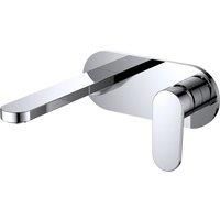 Vurtu Barkway Curve Plate Wall Mounted Basin/Bath Filler - Chrome, Silver