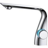 Vurtu Zeus Digital Thermostatic Electronic Basin Mixer 1 4 Turn Single Lever Ceramic Disc High Low Water Pressure 181 h X 49 w Chrome 891101, Silver