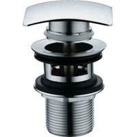 Vurtu Barkway Square Basin Waste 32Mm Diameter Slotted Clicker Chrome 978309, Silver