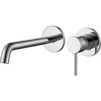Vurtu Ares 2 Tap Hole, Long Spout Wall Mounted Basin/ Bath Filler - Chrome