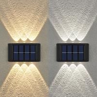 6LED Solar Lights, Outdoor Atmosphere Wall Lamp,Up And Down Light Control for Garden Yard Street