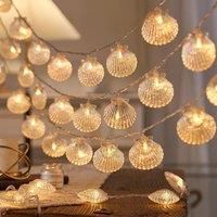 Seashell Starfish LED String Lights, 20 LEDs USB Powered Night Light, for Bedroom Party Camping