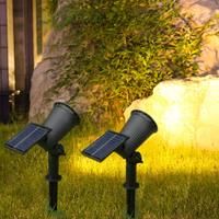 9 LEDs Solar Spotlights, Outdoor IP65 Waterproof, Spot Lights, Brightness Adjustable for Garden
