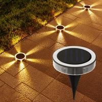 4Pack Solar Night Light,IP65 Waterproof Outdoors Underground Lamp,360 LED Floor Lights for