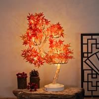 Artificial Bonsai Tree Lights Table Decor Maple Leaves Tree Fairy Lamp, Battery/USB Operated LED