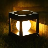 2LED Outdoor Solar Lawn Light, Waterproof Column Head Lights, Capital Lamp, for Courtyards, Lawns,