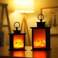 LED Fireplace Hand Held Lamp, Decorations Table Lamp, Flame Warm Lighting, for Holiday Gift Party