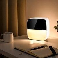 Table Lamp Alarm Clock, Dimmable Warm Night Light£Digital Beside Lamp for Kids, Adults, Party,