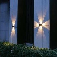 4/8LED Solar Wall Lamp Outdoor Waterproof Up and Down Luminous Lighting Decoration Sunlight Light