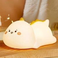 Dinosaur Night Light,Cute Animal Squishy Silicone Touch Lamp,Timer Dimmable Rechargeable LED