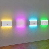 LED Motion Sensor Night Light, 3 Modes Stair Lamp, Dimmable Lighting with Battery, for Indoor