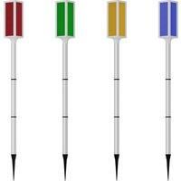 Solar powered bollard lights with multiple color and lighting mode options.£Suitable for driveways, gardens, and paths.