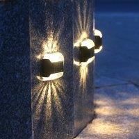 4PCS LED Solar Step Lamp Path Stair Outdoor Garden Lights Warm White Balcony Light Decoration for