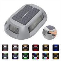 Solar Deck Light with Smart Light Sensor, Aluminium LED RGB Path Lights for Garden, Yard, Stairs