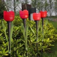 10PCS Outdoor LED Solar Lights Tulip Flower Lamp Landscape Lighting for Courtyard Lawn Waterproof