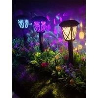 2Pcs Solar Ground Lights with Light Control Outdoor Solar Powered LED Path Lights,6-8H