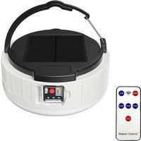 LED Solar Camping Lantern with 3-Gear Power Display, Auto Light Control Potable Lamp for Home Outdoor Travel