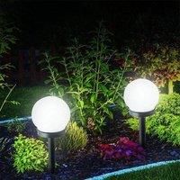 3Pack LED Solar Garden Round Ball Bulb Light Outdoor Waterproof Landscape Lighting Villa Lawn Lamp