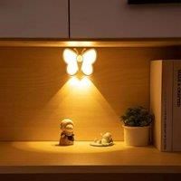 Butterfly Motion Sensor Night Light LED Under Cabinet Lights Rechargeable Night Lamp Closet Wardrobe