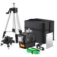 DEKO DKLL12PB Series 12 Lines 3D Green Laser Level Horizontal&Vertical Cross Lines With Auto
