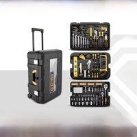 DEKO 258pcs Home DIY Hand Tool Set Professional Hand Tool Luggage Threelayer Rolling Portable