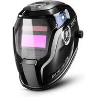 DEKO Solar Power Auto Darkening Welding Helmet w/ Wide Shade Range 9-13 Replaceable Battery Lens