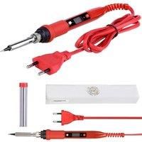 80W Soldering iron kit adjustable temperature LCD solder welding tools Ceramic heater soldering tips