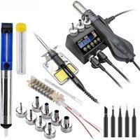JCD 2 in 1 750W Hot Air Gun LCD Digital Display Welding Soldering Rework Station for cellphone BGA