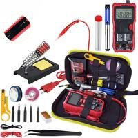 JCD Soldering Iron Kit LCD Digital Display Adjustable Temperature Iron With Multimeter 220V 80W