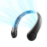 JISULIFE Portable Neck Fan,Hands-Free Bladeless, 5 Speeds,4000 mAh Rechargeable Battery,Twistable