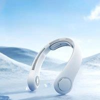 JISULIFE Portable Neck Fan Upgraded, 5000mAh Battery, Necksupport, 5 Speeds Gears Adjustment,
