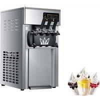 Commercial Ice Cream Maker, 20-25L/H Yield, 2000W Countertop Soft Serve Machine Hopper Cylinder For