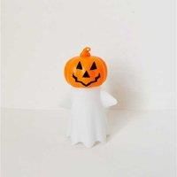 Halloween LED Ghost Candle Table Light - Decorative PVC Pumpkin Lamp