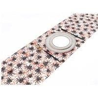 Linen Halloween Table Runner - Flocked Print, Durable, Wrinkle-Resistant