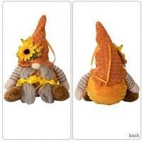 Thanksgiving Gnome Pendant Combo Pack - Festive Polyester Decorative Ornament, 20cm x 18cm, Knitted Hat Design