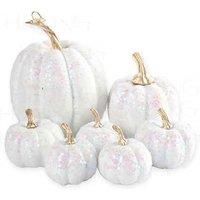 Sequin Pumpkin Hanging Ornament - Glitter Plastic Halloween & Thanksgiving Home Decor