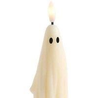 Flameless Ghost Taper Candle Ornament - Synthetic Resin Halloween Table Decor
