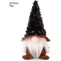 Sequined Faceless Santa Claus Christmas Ornament - 18x8cm, Non-Woven, Sparkling Festive Doll