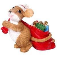 Cute Mouse Resin Christmas Ornament - Handcrafted Festive Table Decoration