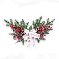 Snowflake Christmas Tree Garland & Rattan Horn Set - Festive Resin Decoration