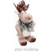 Rustic Wooden Christmas Deer Ornaments Set - Handmade Cattle Festive Dcor