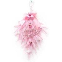 Pink Upside-Down Christmas Tree & Horn Set - 60cm Tree, 80cm Horn, Festive Indoor Dcor