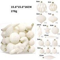 Flocked Christmas Bauble Decoration Set - Soft Touch, Elegant Colours, Festive Tree Ornaments