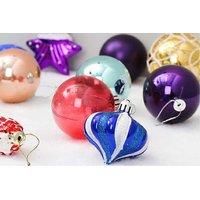 Christmas Bauble & Snowflake Ornament Set - Shatterproof PVC Festive Tree Decorations