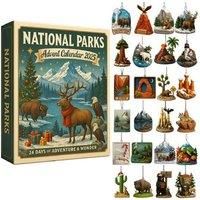 National Parks Advent Calendar 2025 - 24-Day Acrylic Box for Nature Lovers & Families